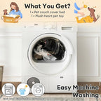 FUNNY FUZZY Pet Fluffy Fuzzy Calming Dog Couch Bed Sofa Protector Washable Pets Mat for Large Medium Small Dogs and Cats (Coffee,37.4 × 33.46 × 6.3 in)