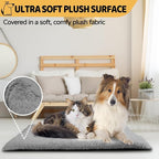 Dog Crate Pad Washable, Plush 24 x 18 Inch Anti-Slip Kennel Mat for Small Dogs, Puppies & Cats, Fits Wire or Metal Crates, Dark Grey