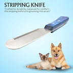Professional Pet Grooming Tool for Dogs & Cats – Stainless Steel Comb with Safe Rounded Blades for Removing Knots, Tangles & Loose Hair – Comfortable Non-Slip Handle (Black)