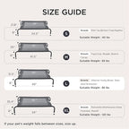 Bedsure Outdoor Elevated Dog Bed Large Sized Dog, Portable Indoor & Outdoor Cooling Raised Cot Pet Hammock Bed with Skid-Resistant Feet, Frame with Breathable Mesh, Black, 49 inches