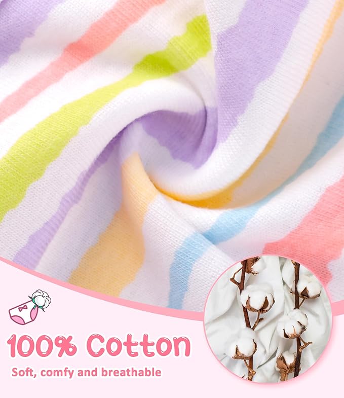 Girls and Toddlers 100% Cotton Underwear Tagless Soft Panties Size 2-3T,4-5T,6,8,10,12 (6-Pack)