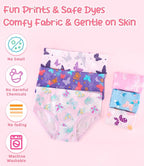 Girls and Toddlers 100% Cotton Underwear Tagless Soft Panties Size 2-3T,4-5T,6,8,10,12 (6-Pack)