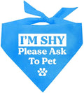 I'm Shy Please Ask to Pet Dog Bandana (Turquoise, OS 590)