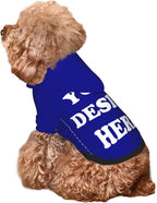 Personalized Dog Hoodie, Custom Dog Costumes for Small Dogs, Holiday Happy Dog Clothes Football Pet Shirt Sweater with Name Number for Girl/Boy Cats/Kitten, Blue, XXS