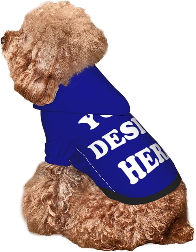 Personalized Dog Hoodie, Custom Dog Costumes for Small Dogs, Holiday Happy Dog Clothes Football Pet Shirt Sweater with Name Number for Girl/Boy Cats/Kitten, Blue, M
