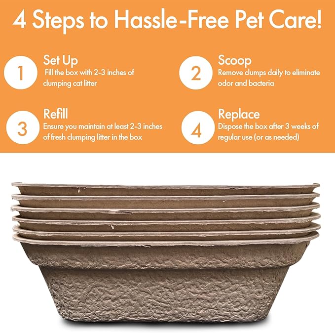 Disposable Litter Boxes (Brown, Large 6-Pack)