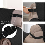 H.VERSAILTEX Reversible Chair Covers Water Repellent Chair Slipcover for Dogs Pets Furniture Protector Cover with Elastic Strap Durable and Washable Seat Width Up to 21"(Armchair, Black/Grey)