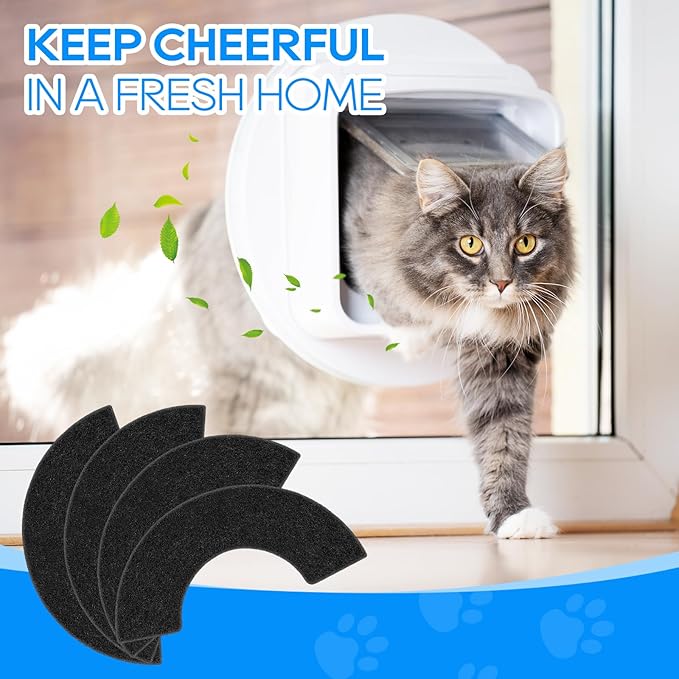 8-Pack Carbon Filters Compatible with Litter-Robot 4, Litter Box Filters Replacement Accessories, Activated Carbon Eliminate Odor, Controls Moisture on Pet's Body and Keep Home Fresh