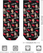Personalized Ankle Socks with Face Custom Photo Socks Low Cut Ankle Socks Athletic Socks Valentine's Day Gifts for Women Men