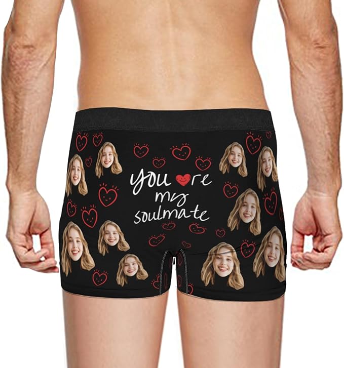 Personalized Underwear for Men with Face Custom Face Boxers Customized Boxer Briefs Funny Gifts for Him Husband Boyfriend