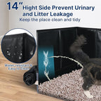 17.7 x 13.5 x 13.75 Travel Litter Box for Cats, Portable Litter Box with Pee Shield & Hard Bottom, Collapsible Cat Litter Pan for Travel, Car, Hotel, Leak-Proof Design, Water-Resistant, Easy Cleaning