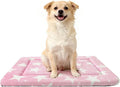Washable Dog Bed Plush Orthopedic Outdoor Crate Mat with Non-Slip Bottom,Luxe Soft Kennel Pad for Pets, Cozy Cage Cushion & Pet Sleeping Mattress Large Sized,Medium,Small Dogs,30 x 20 inch,Pink