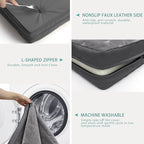 Waterproof XXL Dog Beds Large Sized Dog, Outdoor Orthopedic Washable Crate Pad 48 inch, Jumbo XXLarge Foam Pet Bed with Removable Cover Reversible, Durable Anti-Slip Kennel Pad, 47"x29", Gray