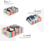 Cardboard Cat Scratcher Box & Bed – Heavy Duty Cat Scratch Pad for Indoor Cats, White Wood-Pulp Cat Scratching Board with Durable Cardboard cat Box, Low-Mess Cat Lounge House