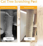 4 Pcs Cat Scratching Post Replacement for Indoor 15.7 x 3.1 Inches Cats Tree Replacement Parts Natural Jute Pole Part Cat Scratch Posts Refill with M8 Screws Spare Cat Furniture Accessories