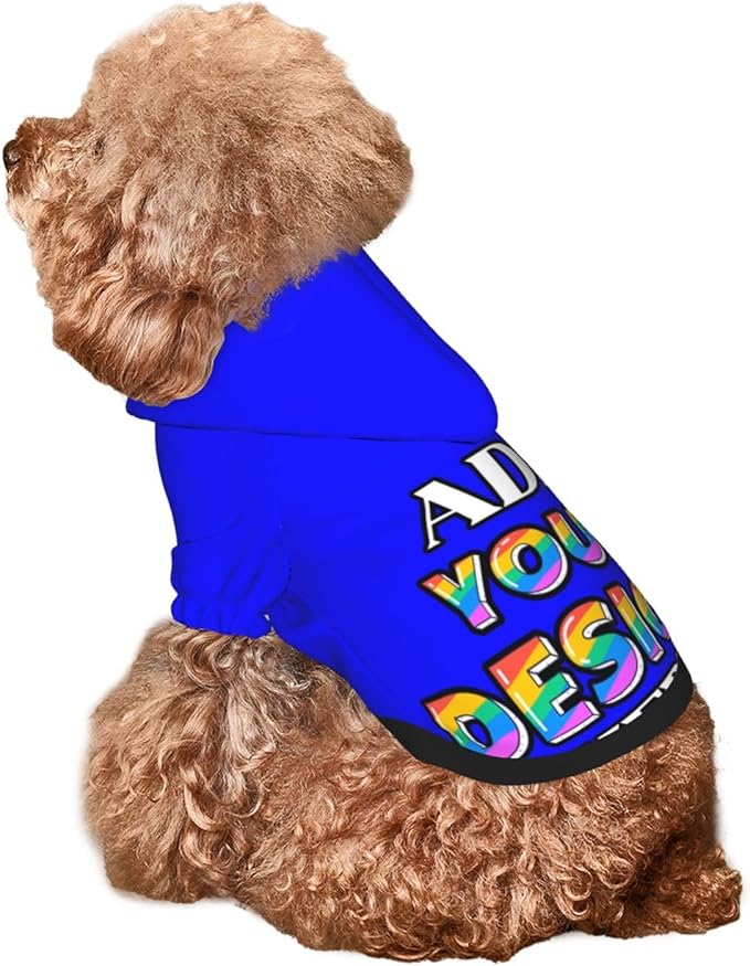 Custom Dog Hoodie, Personalized Dog Sweatshirt, Dog Clothes for Small Dogs Customizable, Blue, XS, Ropa para Perros Pequeños, Customized Pets Puppy Clothes, Personalized Gifts