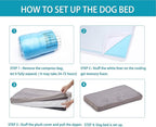 Orthopedic Memory Foam Dog Bed for Large Dogs, Cooling Dog Beds -Waterproof Pet Bed Mats for Crate with Removable Washable Cover,Ideal for Arthritic Dogs (47inch,110Lbs)
