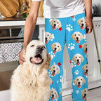 Artsadd Personalized Christmas Pajama Pants Socks for Men Custom Photo Pajama Bottoms for Men S-XXL