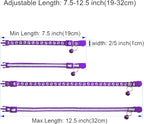 2 Pack Breakaway Cat Collars with Bells, Reflective Design and Claw Print Design, Safety Buckle, Adjustable 7.5-12.5 Inches for Kittens & Cats (Purple)