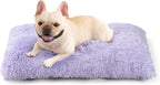 EHEYCIGA Fluffy Dog Crate Bed for Medium Dogs, Plush Faux Fur Crate Pad, Calming Anti Anxiety Medium Dog Bed, Washable Soft Warm Mat with Non-Slip Bottom, Purple