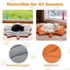 KOOLTAIL Self Warming Cat Bed Mat for Indoor Cats Dogs, Reversible Cozy Pet Heated Pad Blanket with Thermal Foil, Thicken Cat Window Perch, Puppy Kitten House for Crate, Desk, Floor,Outdoor,Maple Leaf