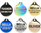 Engraved Dog Tags Personalized - Stainless Steel Engraved Dog Cat ID Tags Front & Back up to 8 Lines of Text Color Plating Gold, Rose Gold, Blue, Black, Nebula by PetANTastic