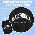 Discover Cozy Cotton Canine Wear: Soft, Lightweight, and Breathable Dog Shirt Vest with Eye-Catching Graphics(California), Keeping Your Furry Friend Warm and Comfy! Black S