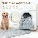 Reversible Dog Bed Mat 47"x29" for Medium Dogs - Supportive Double-Sided Crate Pad, All-Season Cooling & Warmth, Ultra Soft Machine Washable Pet Bed, Fits Most 48-Inch Kennels, Light Grey