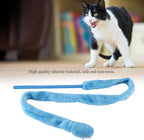 Cat Toy Snake, Serpentine Mint Cat Teasing Stick Enhance Bond with Cats, Pet Stress Relief and Interactive Toys (Blue)