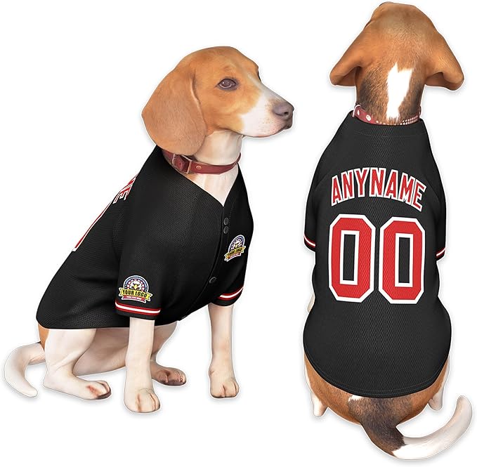 Custom Dog Baseball Jersey with Name Number Logo for Small Pet Dogs-Personalized Dog Shirts
