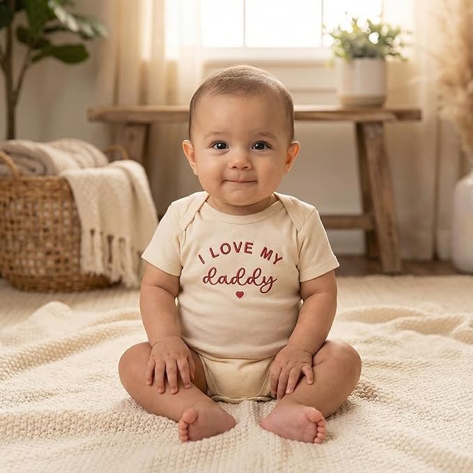 COUPLEHOODIES Personalized Baby Onesie Bodysuit – Custom Embroidery Gift for Pregnancy Reveal Baby Shower or First Grandchild
