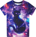 Funnycokid Girls Shirts Cat T Shirt Size 5-12 Clothes for Kids