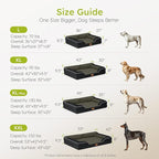 Dog Beds for Large Dogs, Orthopedic Dog Bed with Cooling Gel Memory Foam, Waterproof Large Pet Bed with Removable Washable Cover, 36" Pet Sofa Couch Dutch Velvet with Bone Toy, Black