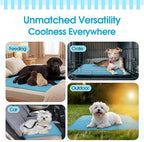 IDOMIK Dog Cooling Mat for Large Medium Small Dogs, Self Cooling Pet Mat, Washable Cooling Pad for Dogs & Cats, Summer Cool Bed for Crate, Floor, Sofa, Travel, Non-Toxic & Breathable,Blue,M