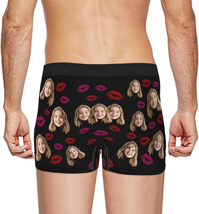 Personalized Underwear for Men with Face Custom Face Boxers Customized Boxer Briefs Funny Gifts for Him Husband Boyfriend