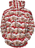 Artsadd Custom Face Unisex athletic Pockets Sweatshirt Loose Hoodie Custom Christmas Long Sleeve Sweatshirt Hooded Pullover