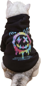 QWINEE Dog Hoodie Shirt Sweatshirt - Stylish Clothes for Cat Kitten Puppy Small Medium Large Dogs - Black X-Small