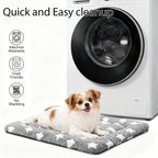 Dog Bed Mat, Reversible Crate Pad & Cute Dog Bed - Machine Washable Kennel Mat with Ultra Soft for Small Dogs (Cool/Warm), 24" x 18", Grey&Star