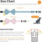 2 Pack Cotton Cat Collar with Bow Tie and Bell for Girl Boy Cats,Cute Pink Flamingo and Blue Whale Pattern Spring Summer Breakaway Cat Collar for Male Female Cats (Flamingo&Whale)
