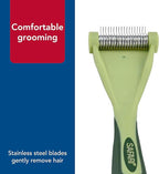 Coastal Pet Safari Shed Magic De-Shedding Tool - Long Hair Grooming Brush With Metal Comb for Cats