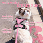 rabbitgoo Cat Harness and Leash for Walking, Escape Proof Soft Adjustable Vest Harnesses for Cats, Easy Control Breathable Reflective Strips Jacket, Pink, S