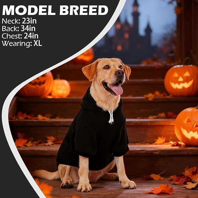 EXPAWLORER Dog Hoodie-Soft and Warm Dog Sweaters, Pet Clothes Autumn Winter Coat Sweatshirt with Halloween Theme Print for Puppy,Cat, Small Medium Large Dogs