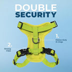 Voyager Escape-Proof Step-in Lock Cat Harness & 5ft Neoprene-Handle Leash Set All-Weather Mesh with Reflective Stitching for Small to Large Cats by Best Pet Supplies, Lime Green, XXS