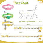 BINGPET Breakaway Cat Collar with Bell, 3 Pack Cat Collars for Girl Cats, Cute Kitty Collars Accessories with Butterfly & Flower & Bee