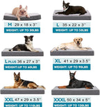 Memory Foam Large Dog Bed, Cooling Dog Beds for Large Dogs, Washable Orthopedic Pet Bed for Crate with Joint Relief Memory Foam, Waterproof Liner and Plush Cover (35’’x 22’’)