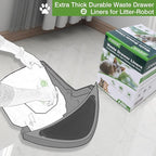 Cat Litter Box Liner Compatible with Litter Box Robot 4 & 3, Waste Bags 100 Pack, Waste Drawer Liners Heavy Duty White