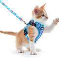 Halypet Cat Harness and Leash Set for Walking, Escape Proof Adjustable Vest Harness with 3-in-1 Integrated Buckles, Easy Control Soft Breathable Mesh with Reflective Strips for Cats, XS, Ocean Blue