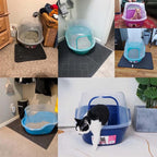 petphabet Covered Litter Box, Jumbo Hooded Cat Litter Box Holds Up to Two Small Cats Simultaneously,Extra Large (Navy Blue)…