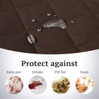 H.VERSAILTEX Sofa Slipcover Reversible Sofa Cover Seat Width Up to 66" Water Resistant Couch Cover with Elastic Strap Quilted Furniture Protector for Pets(Sofa, Brown/Beige)