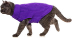 Stretchy Cat Sweater - 17 Colors & 6 Sizes | Snug Winter-Ready Knit for Boy/Girl Cats & Kittens(Deep Purple, Medium)